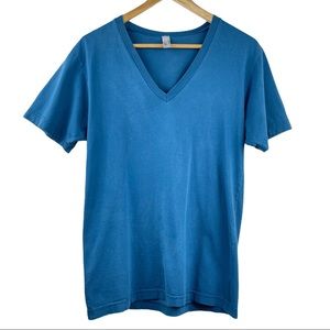 American Apparel Organic Cotton V Neck TShirt Blue